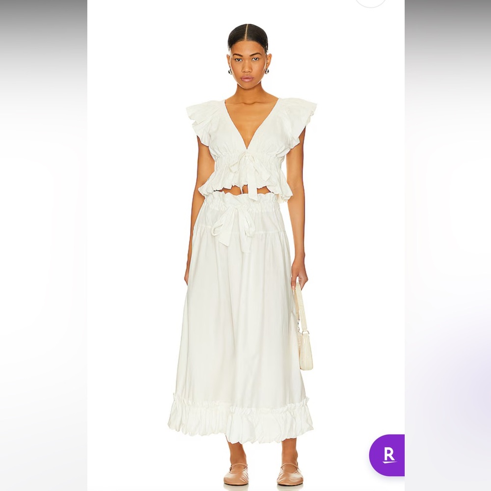 Free People Favorite Part Midi Skirt in Ivory